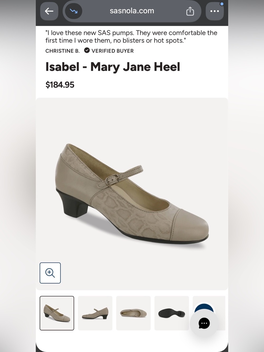 SAS Isabel Mary Jane Heel in Taupe Beige